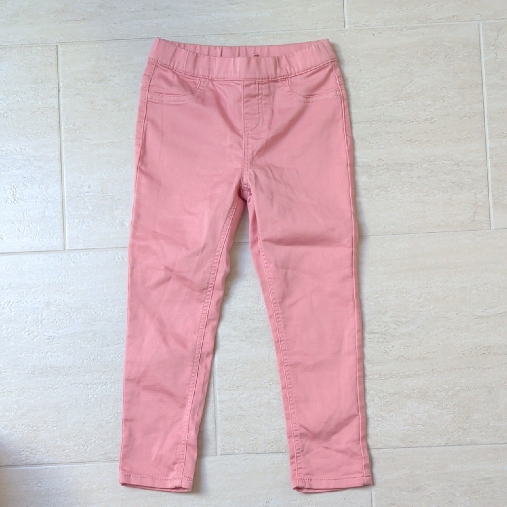 Pink Kids Faux Trouser Leggings